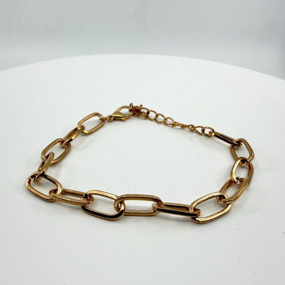 Gold Tone Chunky Link Bracelet Layering Boho Chic Minimalist Y2K Accessory Gift